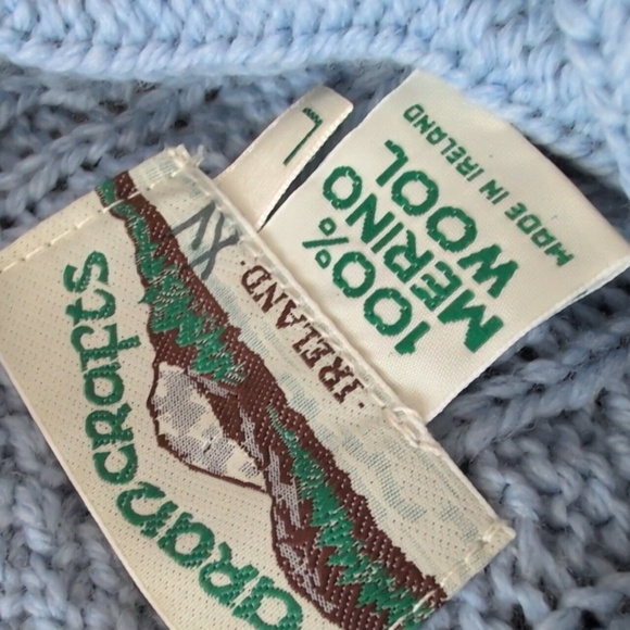 Aran Crafts Merino Wool Honeycomb And Cable Knit Button Front Cardigan Duster - Picture 3 of 3